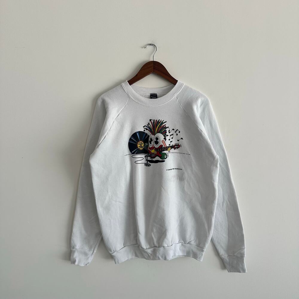 80s Vintage Punk Rock Cartoon Graphic Sweatshirt